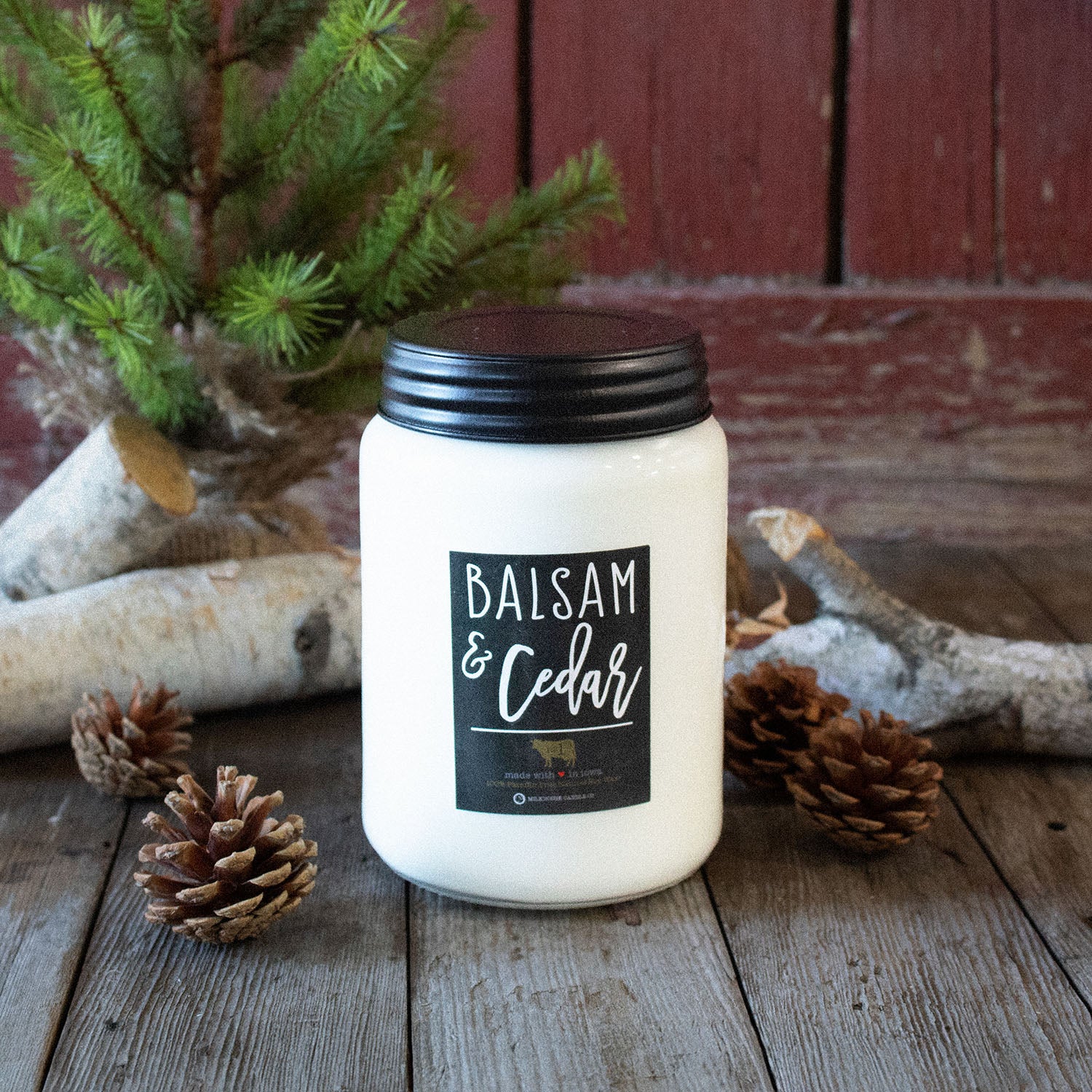 Balsam & Cedar Candle | 26 oz Farmhouse Jar - Image 3