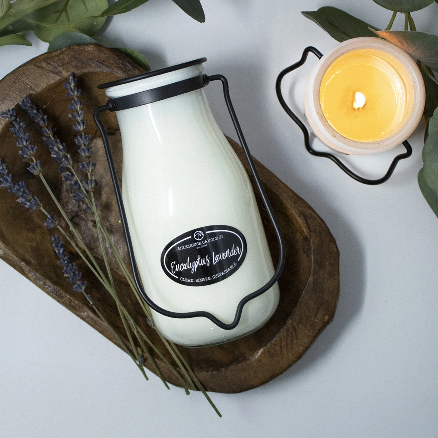 Eucalyptus Lavender Candle | 14 oz Milkbottle - Image 3