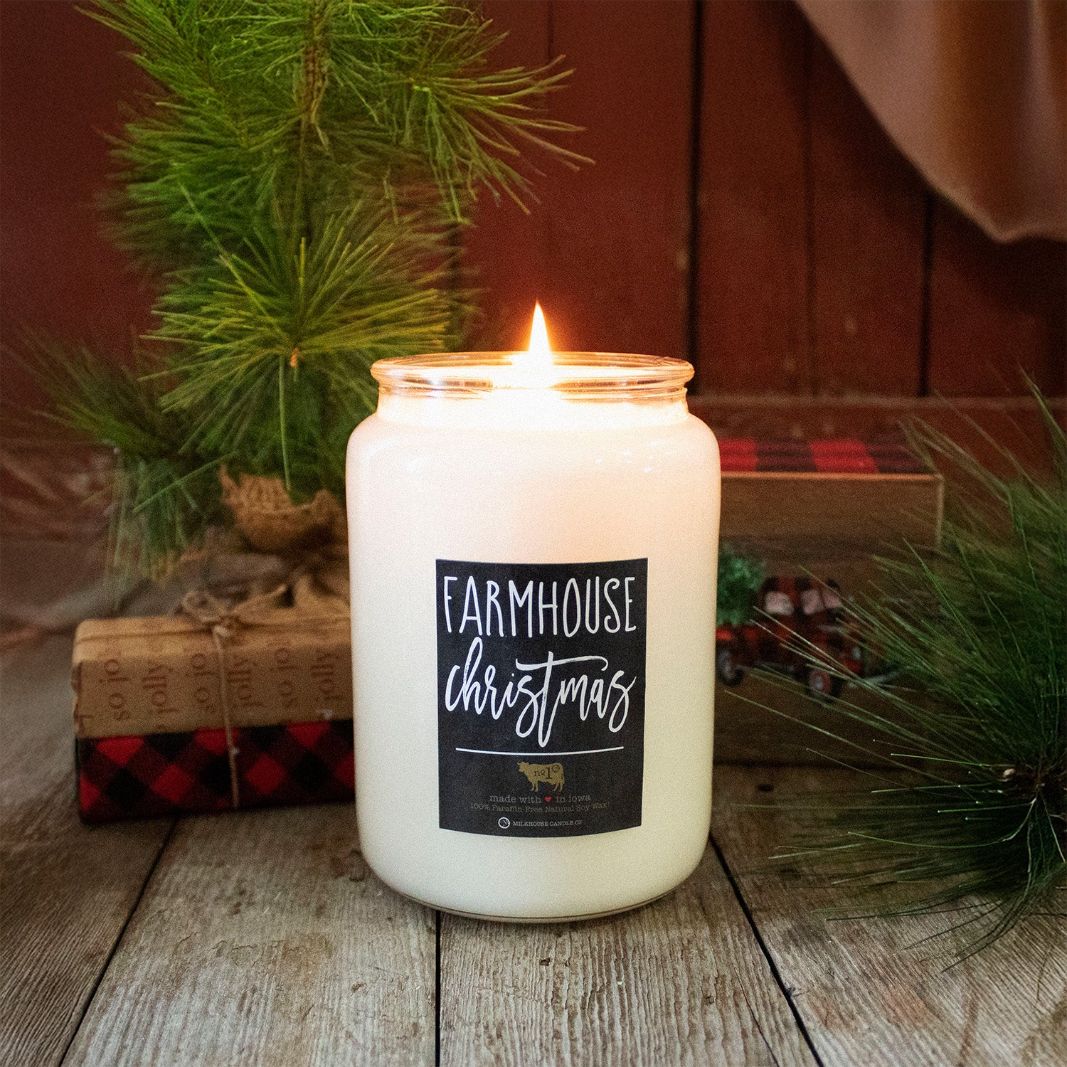 Farmhouse Christmas Candle | 26 oz Farmhouse Jar - Image 3