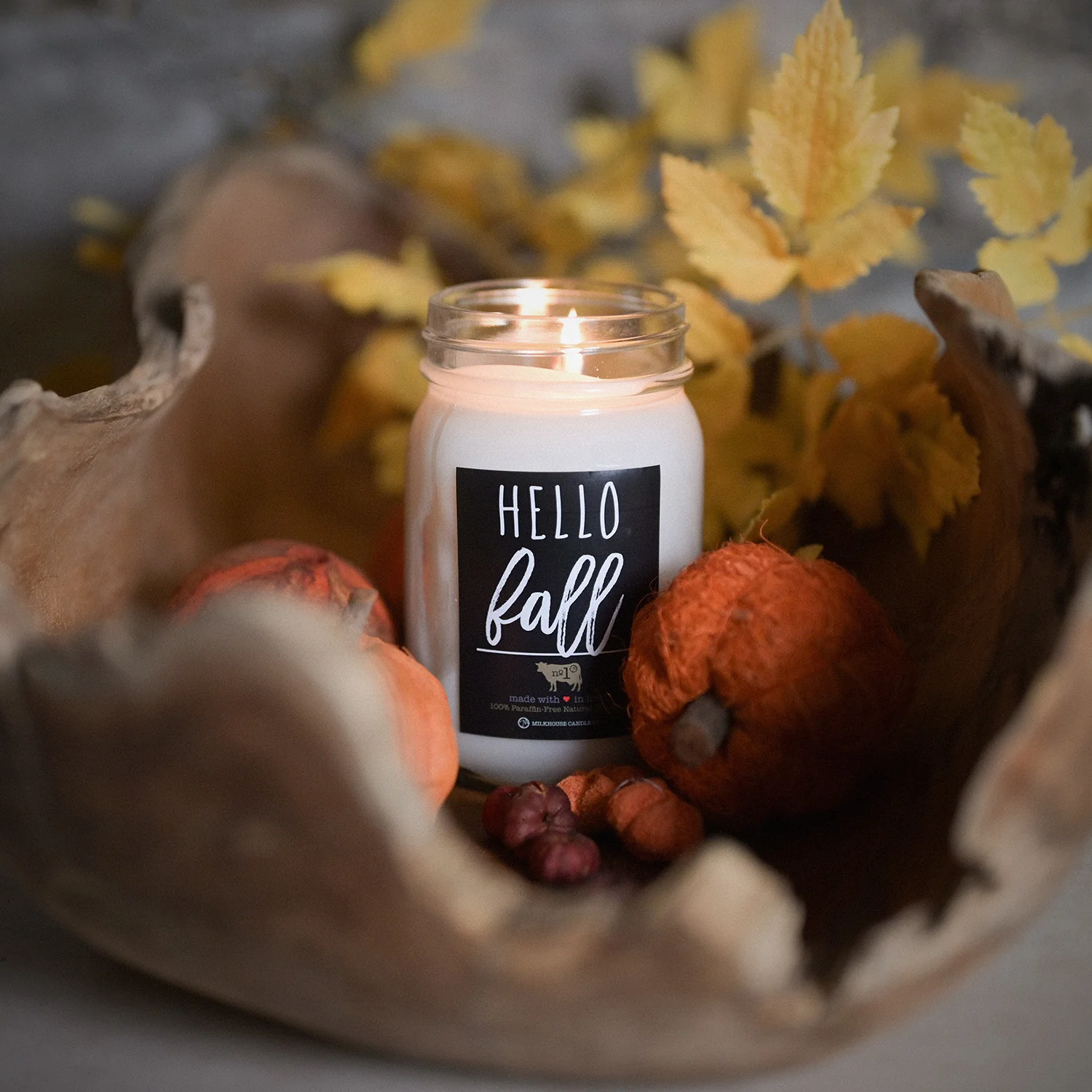 Hello Fall Candle | 13 oz Mason Jar - Image 3