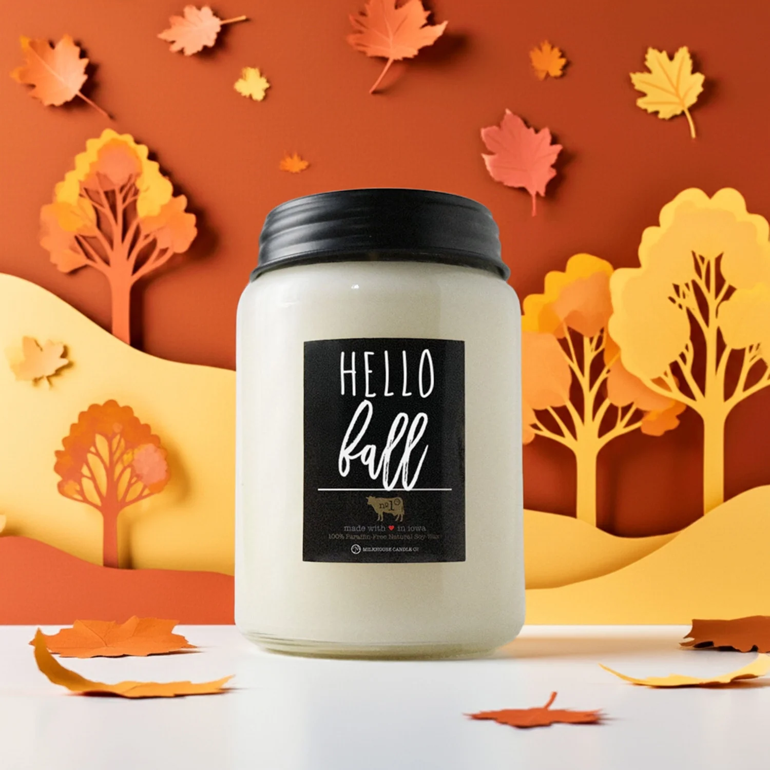 Hello Fall Candle | 26 oz Farmhouse Jar - Image 3