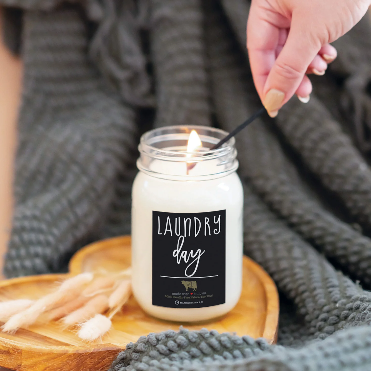 Laundry Day Candle | 13 oz Mason Jar - Image 3