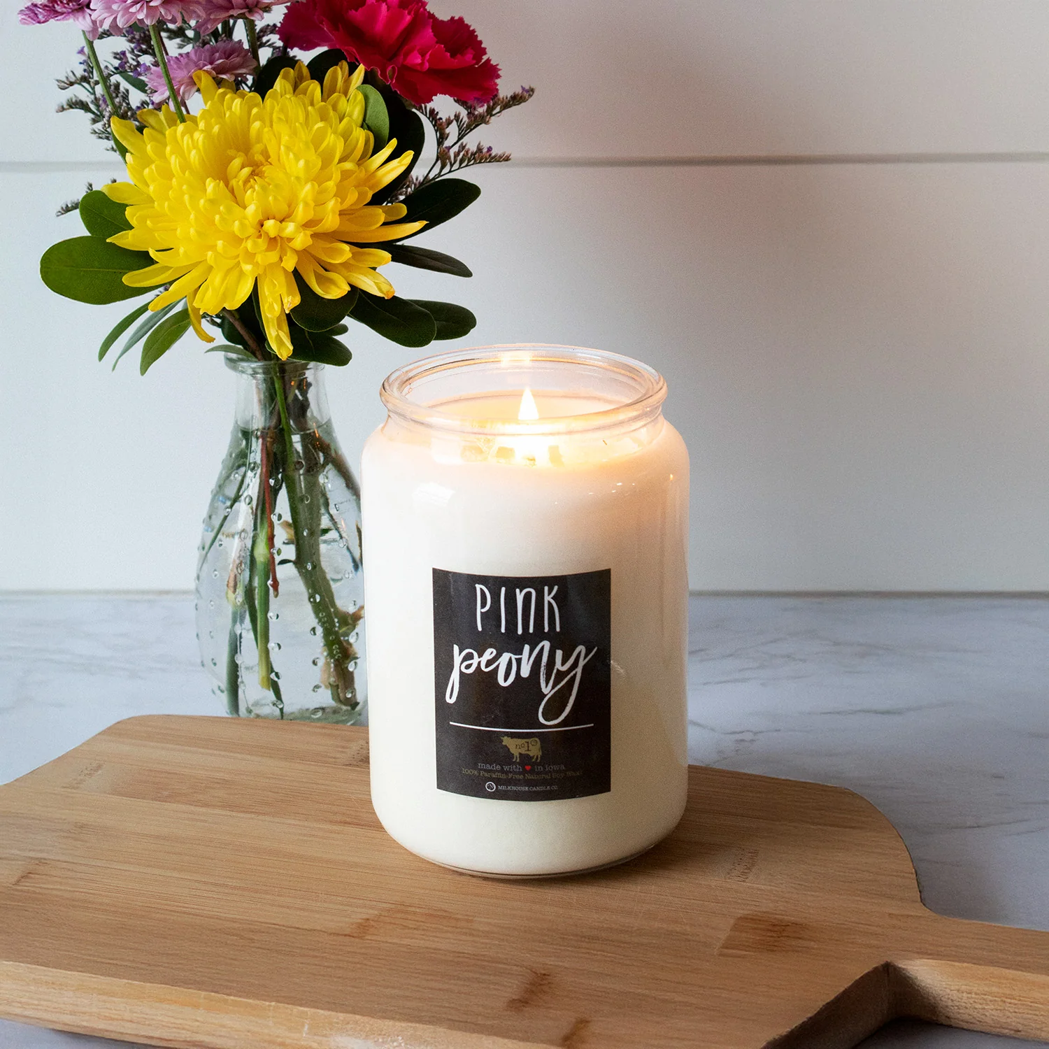 Pink Peony Candle | 26 oz Farmhouse Jar - Image 3