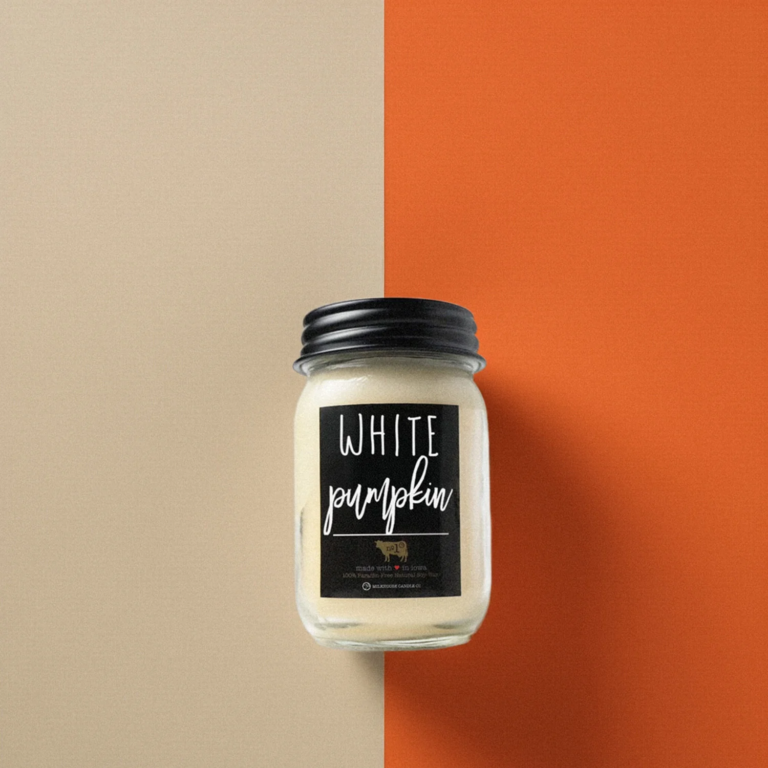 White Pumpkin Candle | 13 oz Mason Jar - Image 3