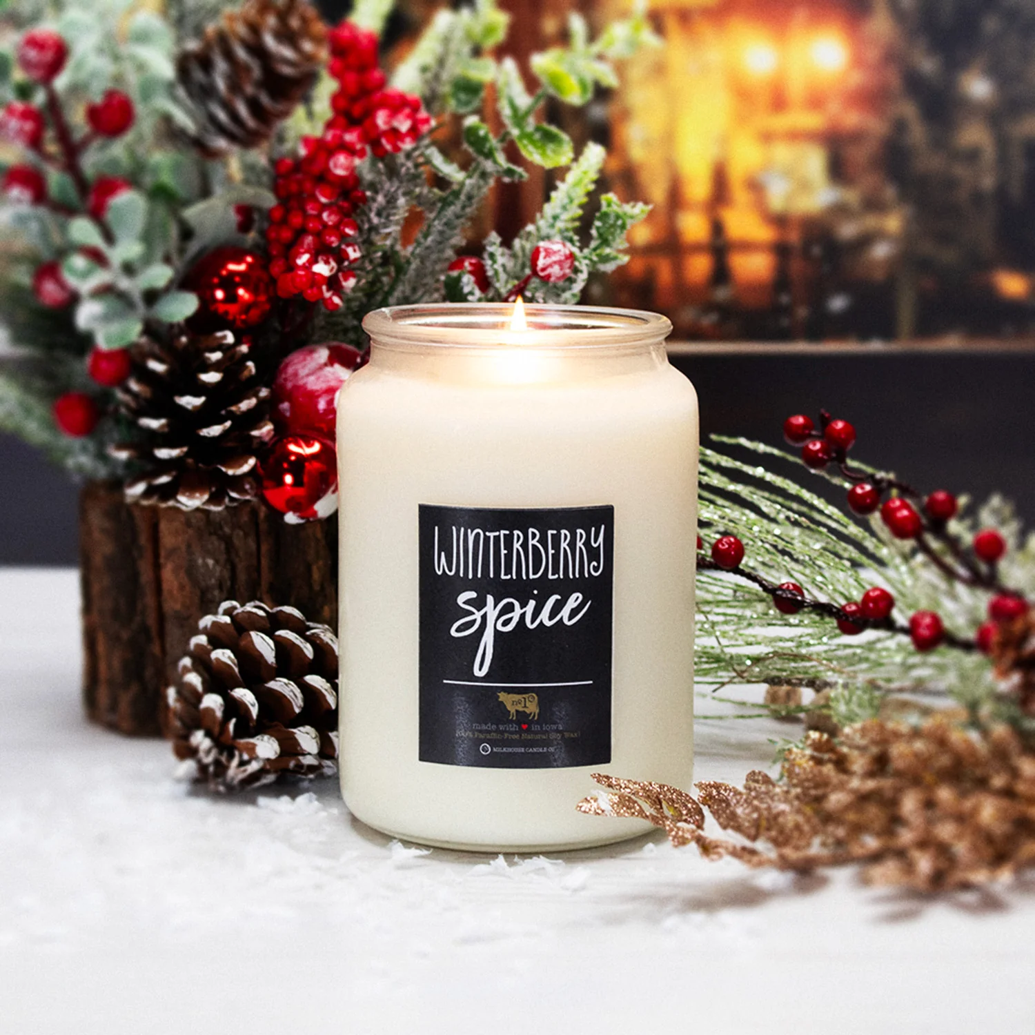 Winterberry Spice Candle | 26 oz Farmhouse Jar - Image 3